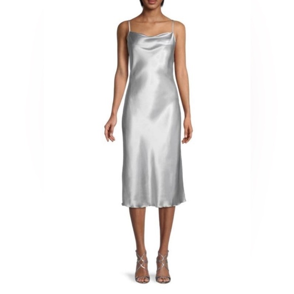 Silver Cowl Neck Slip Dress BEBE - Picture 7 of 7